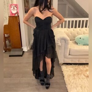 AKIRA Black Strapless High Low Dress
